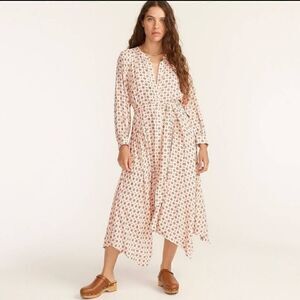 J. Crew handkerchief hem shirt dress medallion print M